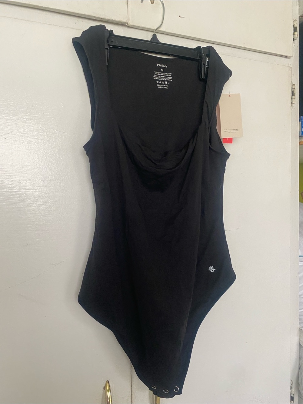 Black Sleeveless Draped-Neck Bodysuit - Women